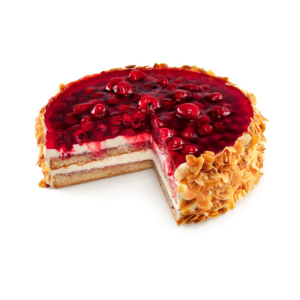 Řez dortem Malinový dort Ollies